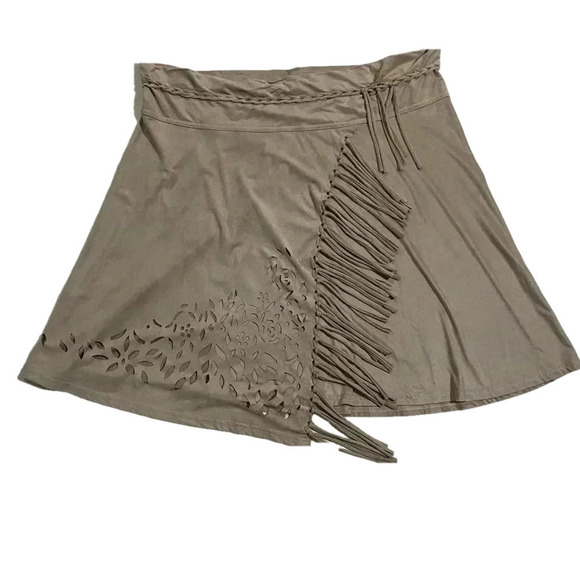 🎈Cartise women’s western cowgirl suede fringe soft tan shirt  size XL - Picture 1 of 9